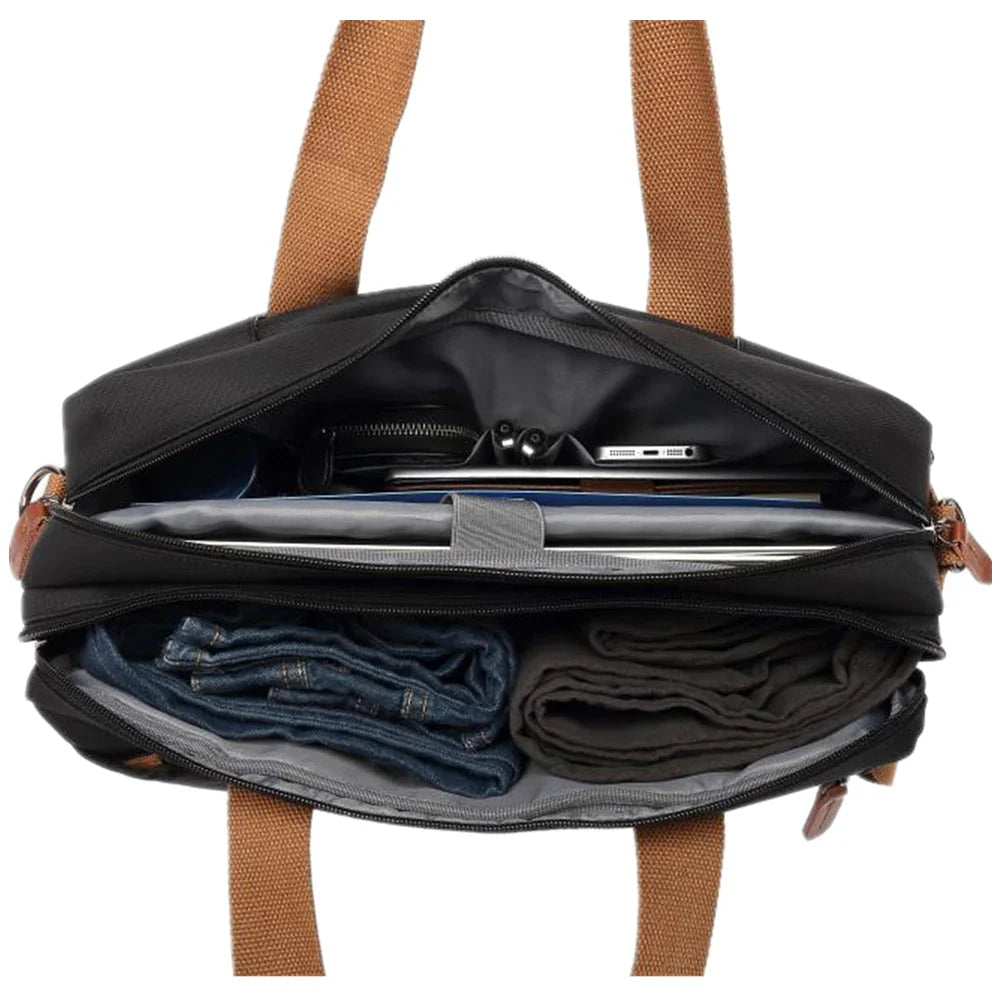 Vue arrière du sac avec sangle pour valise intégrée