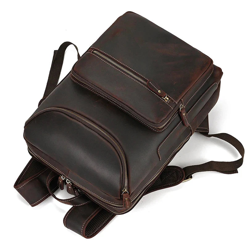 Sac à Dos Cuir Homme Travail sac dos cuir homme vue de face vue 18
