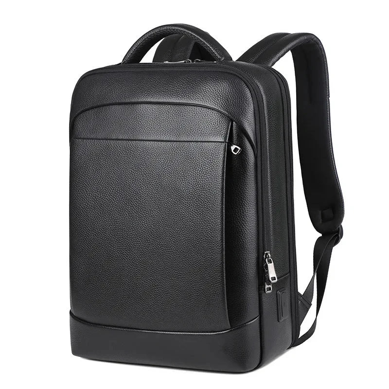 Sac à dos en cuir avec poche anti-pickpocket au dos