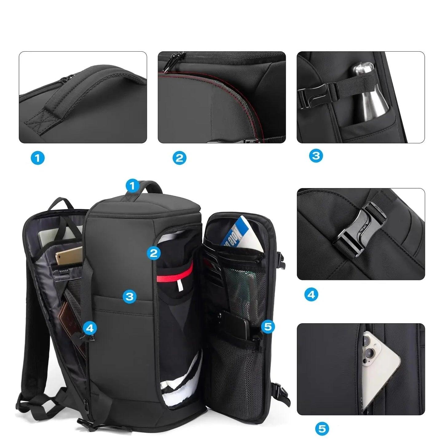 Sac à dos avec compartiment pour ordinateur portable visible