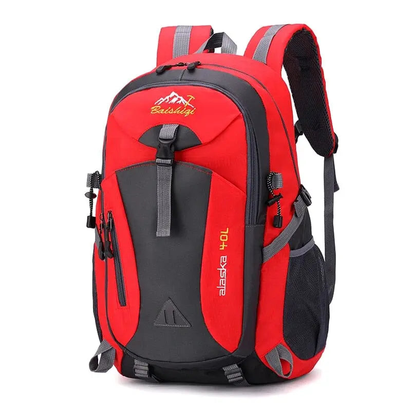 Sac à dos de voyage 40L en rouge, vue latérale