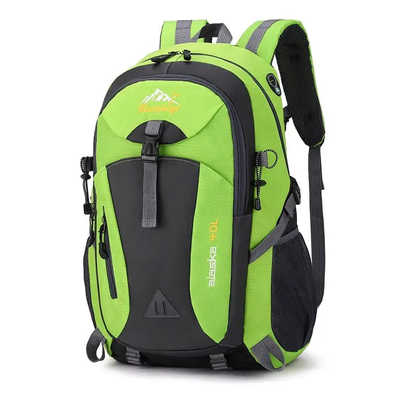 Sac à dos 40L en vert, conçu pour le plein air