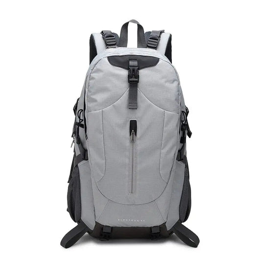 Vue arrière du sac à dos gris, 40L, bretelles ajustables