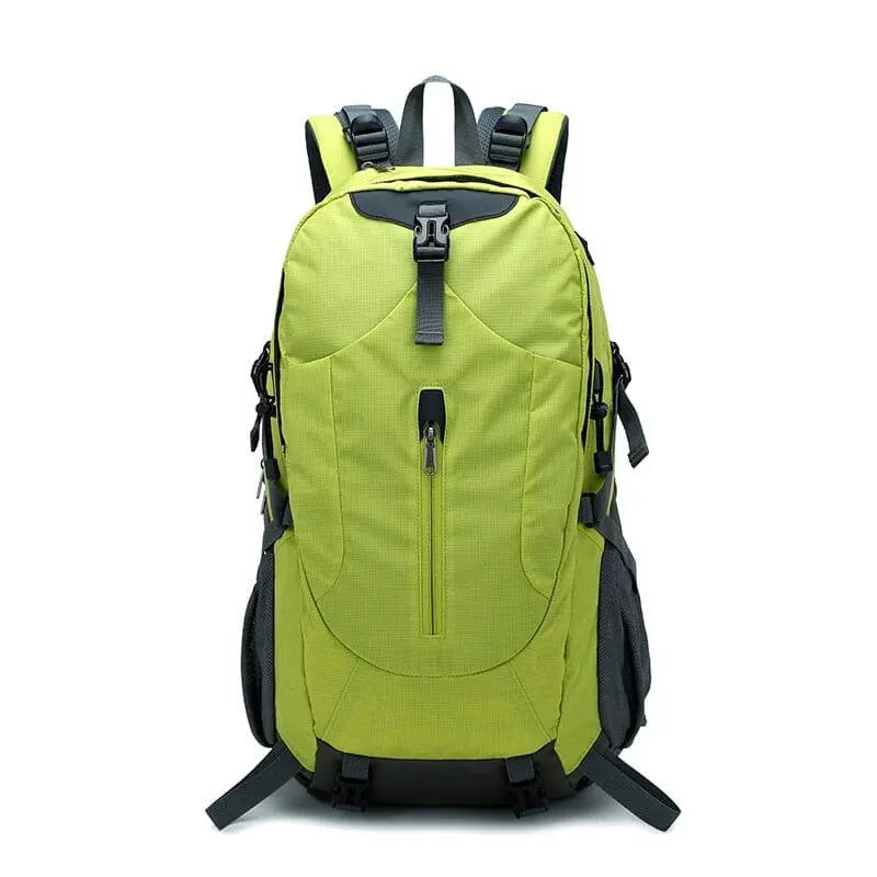 Sac de randonnée vert 40L avec nombreux compartiments