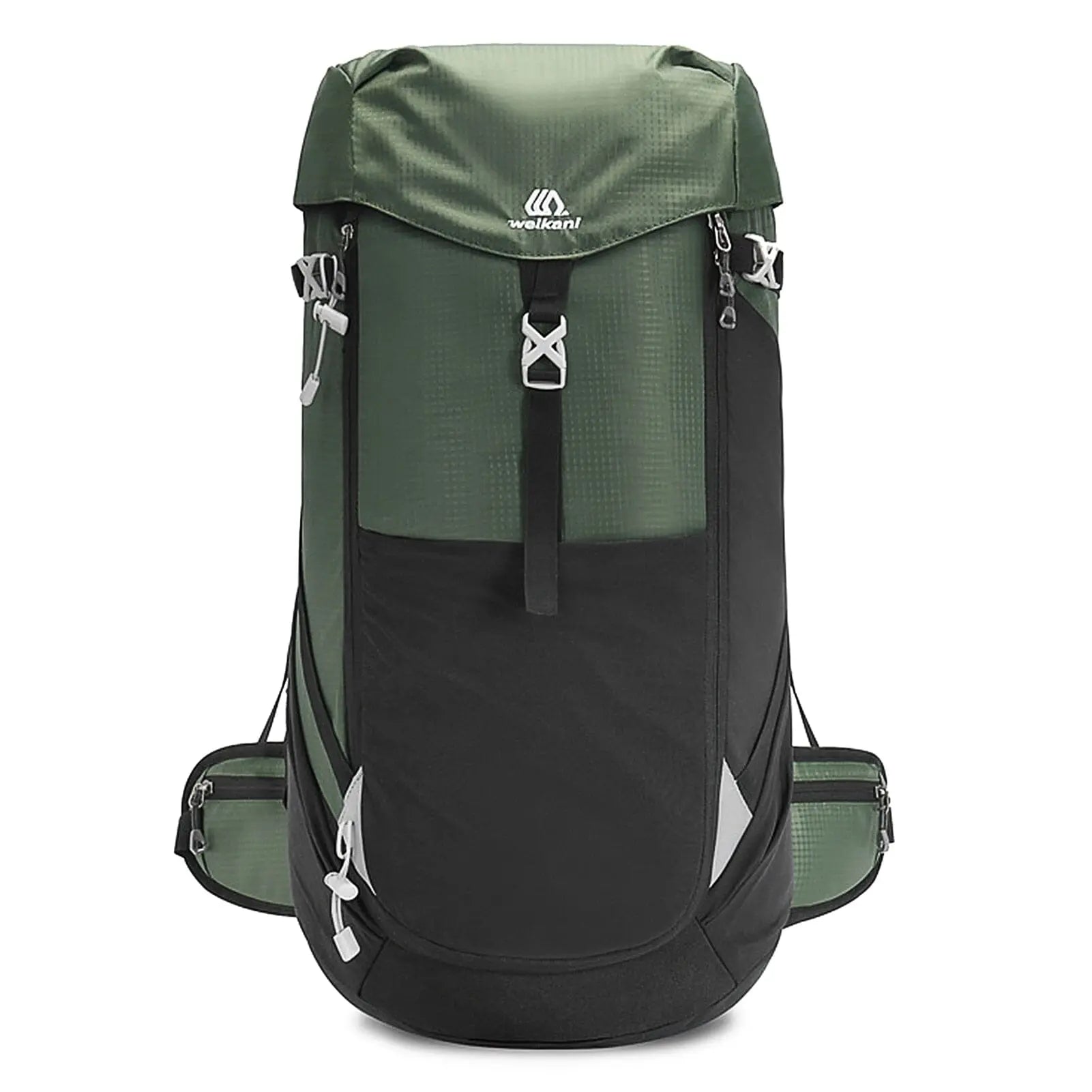 Sac à dos kaki, montrant les dimensions et la robustesse