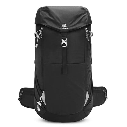Sac à dos noir en nylon imperméable, vue de face