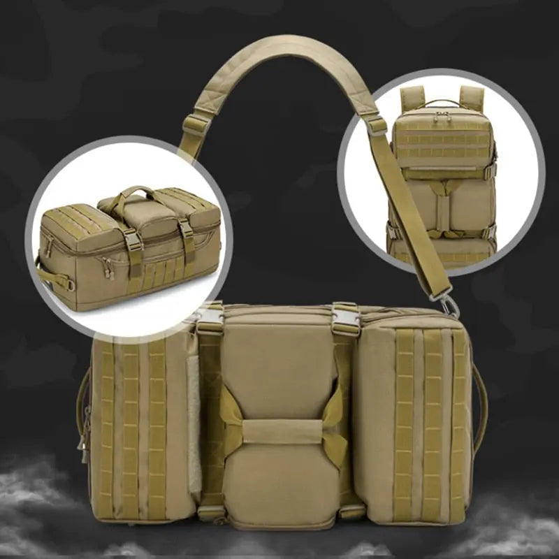 Sac à dos militaire 65L en nylon renforcé, vue de côté