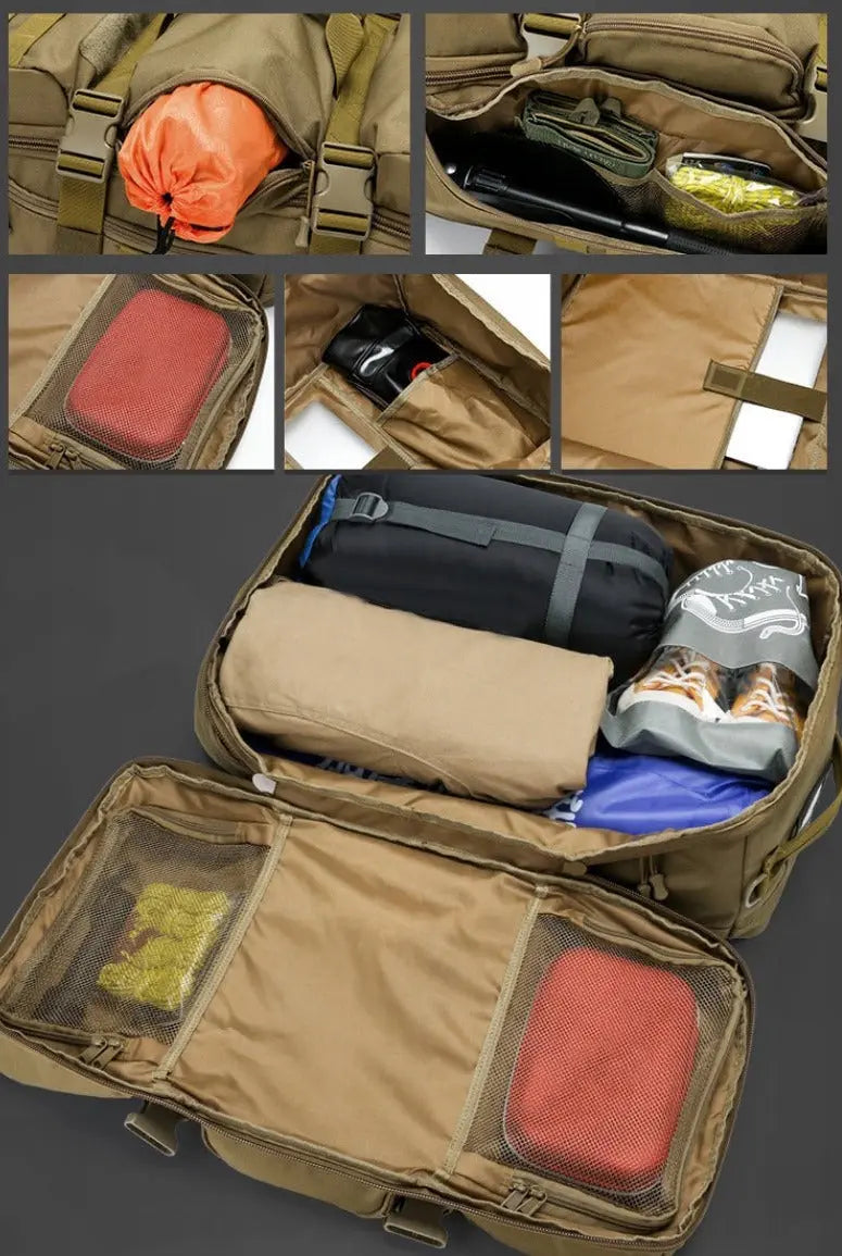 Sac à dos militaire 65L avec poche anti-vol à l'arrière