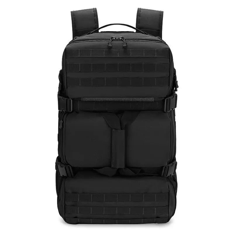 Sac à dos noir 65L avec détails en nylon renforcé