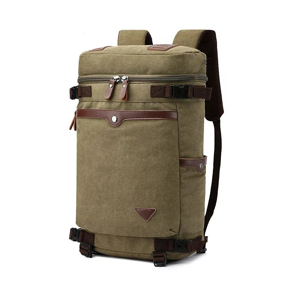 Sac à dos vert armée, toile résistante et durable