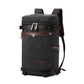 Sac à dos noir en toile robuste, design rétro