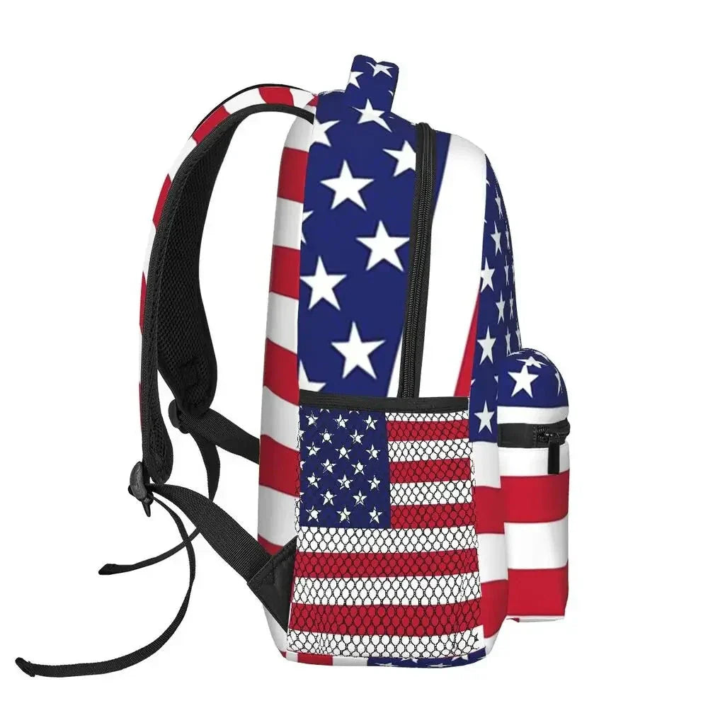 Sac à dos avec motif drapeau américain en nylon