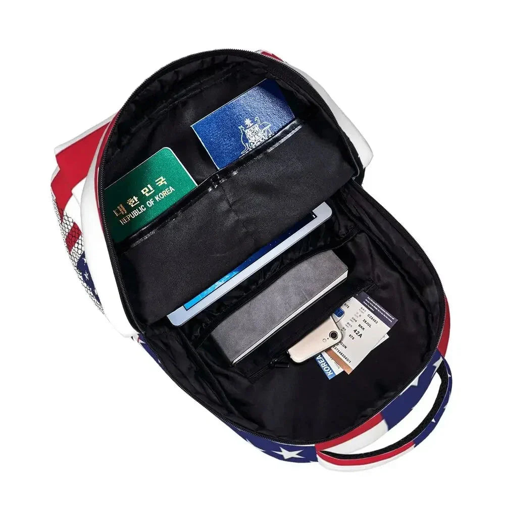 Vue de profil du sac à dos aux couleurs USA