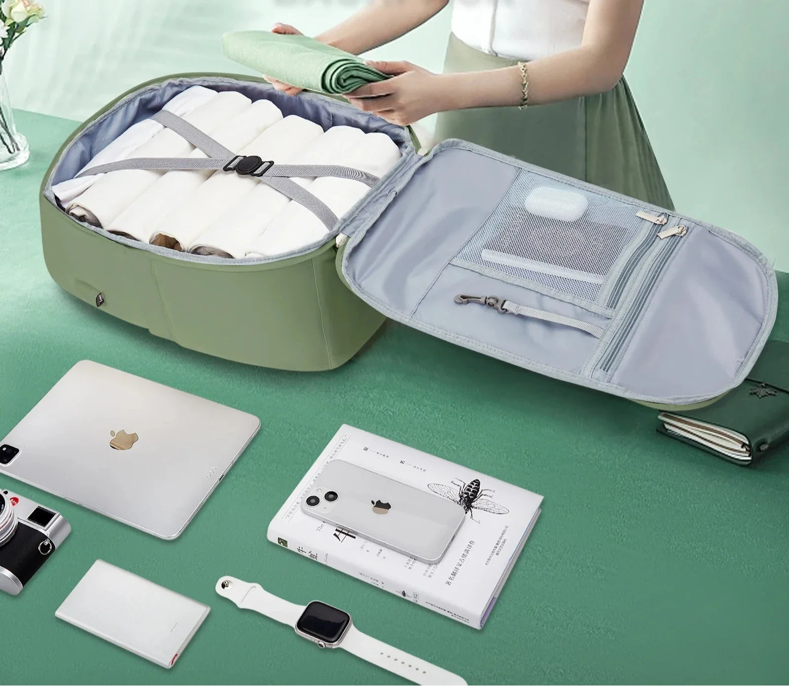Poche secrète antivol au dos du sac à dos, discrètement intégrée