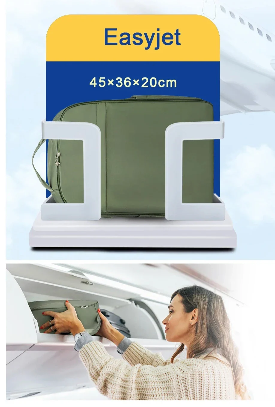 Sac à dos cabine noir avec poches multiples et port USB intégré