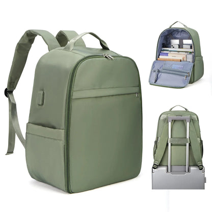 Sac à dos vert avec poches extérieures et design moderne