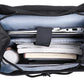 Sac à dos noir élégant avec multiples compartiments visibles