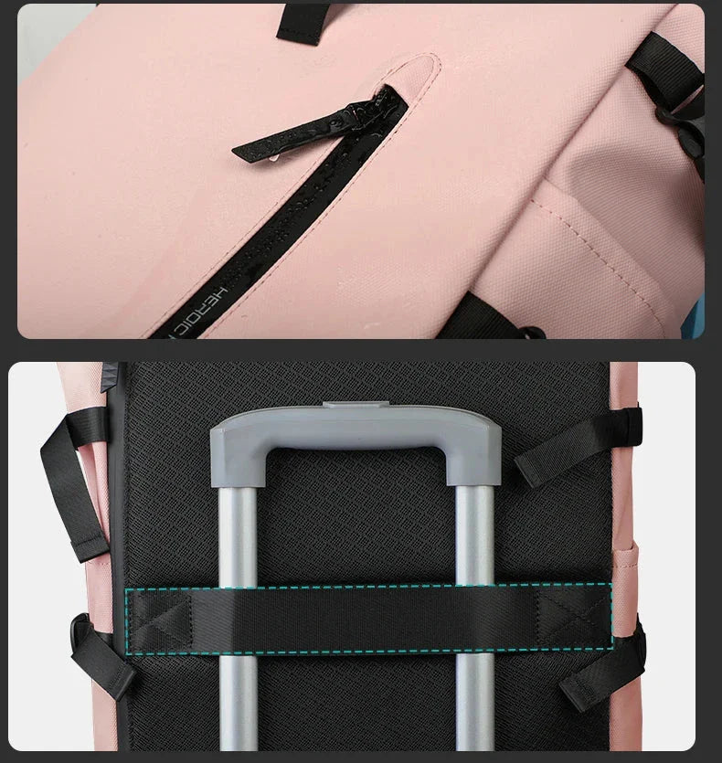 Sac à dos en position ouverte montrant sa capacité extensible