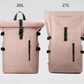 Sac à dos avec fermeture roll top et tissu résistant à l'eau