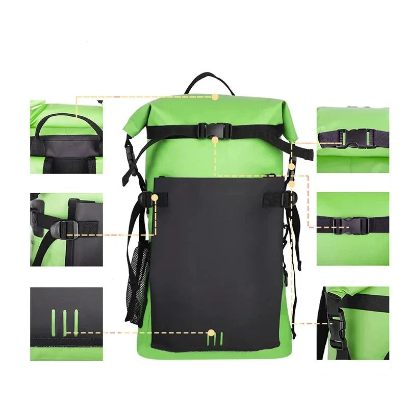 Gros plan sur la fermeture hermétique du sac à dos