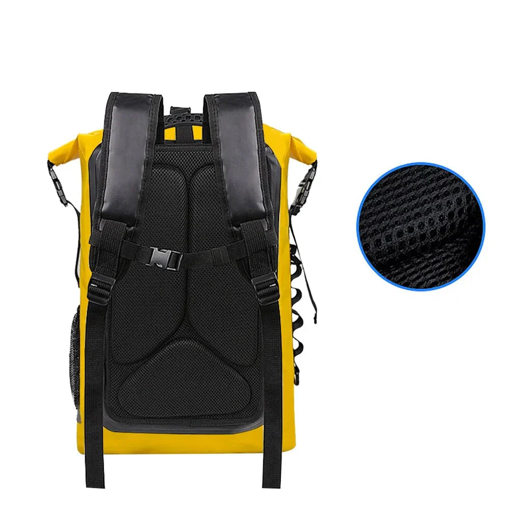 Détail de la bande réfléchissante sur le sac à dos