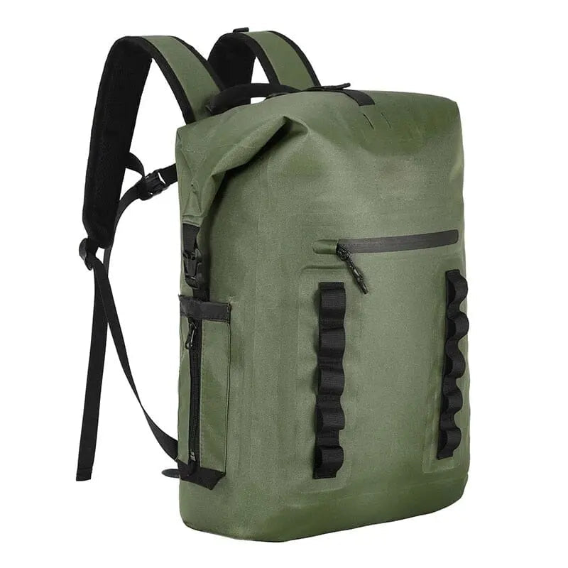 Sac à dos vert armée étanche, idéal pour l'extérieur