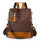 Sac à dos antivol marron avec fermeture au dos