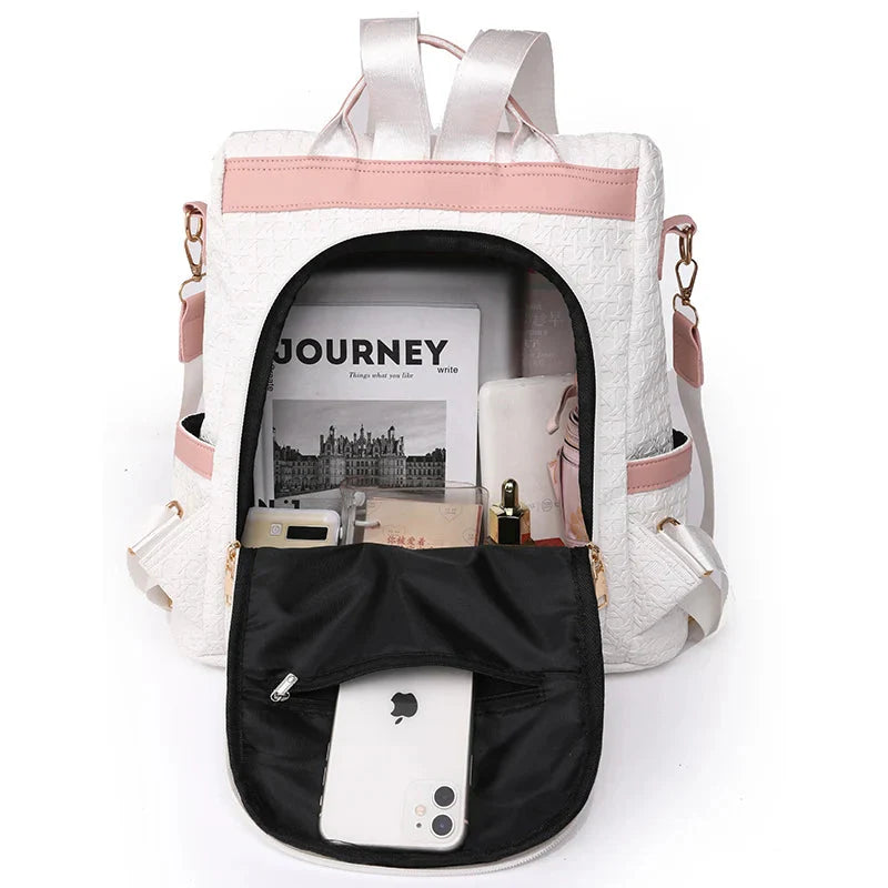 Sac à dos femme avec fermeture dorsale antivol