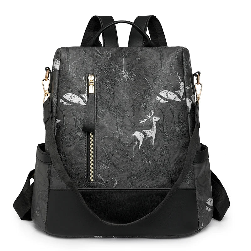 Sac à dos noir élégant avec ouverture sécurisée au dos