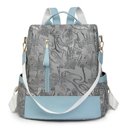 Sac à dos bleu avec compartiment principal sécurisé