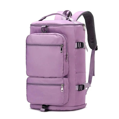 Sac à dos couleur violet clair avec poche avant zippée