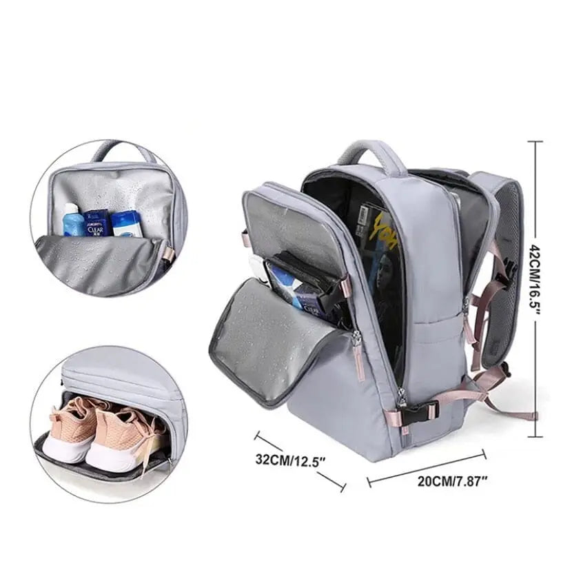 Compartiment séparé pour chaussures à la base du sac
