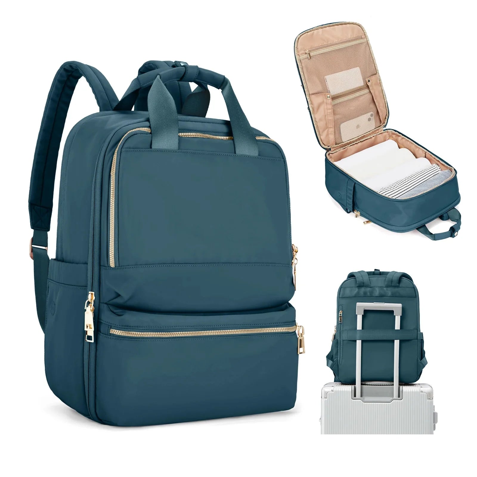 Sac à dos bleu avec compartiments pour organisation optimale