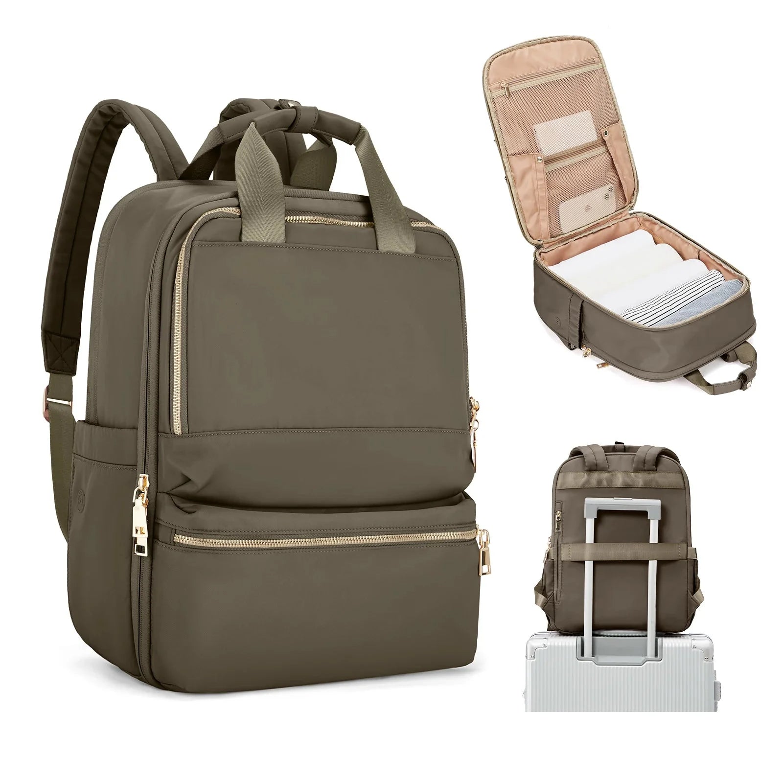 Sac à dos marron avec design élégant et pratique