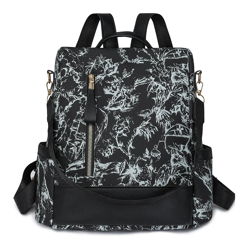 Sac à dos noir, fermeture arrière pour sécurité