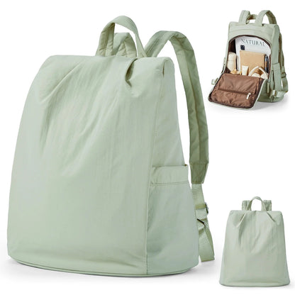 Sac à dos vert pratique, compartiments sécurisés au dos