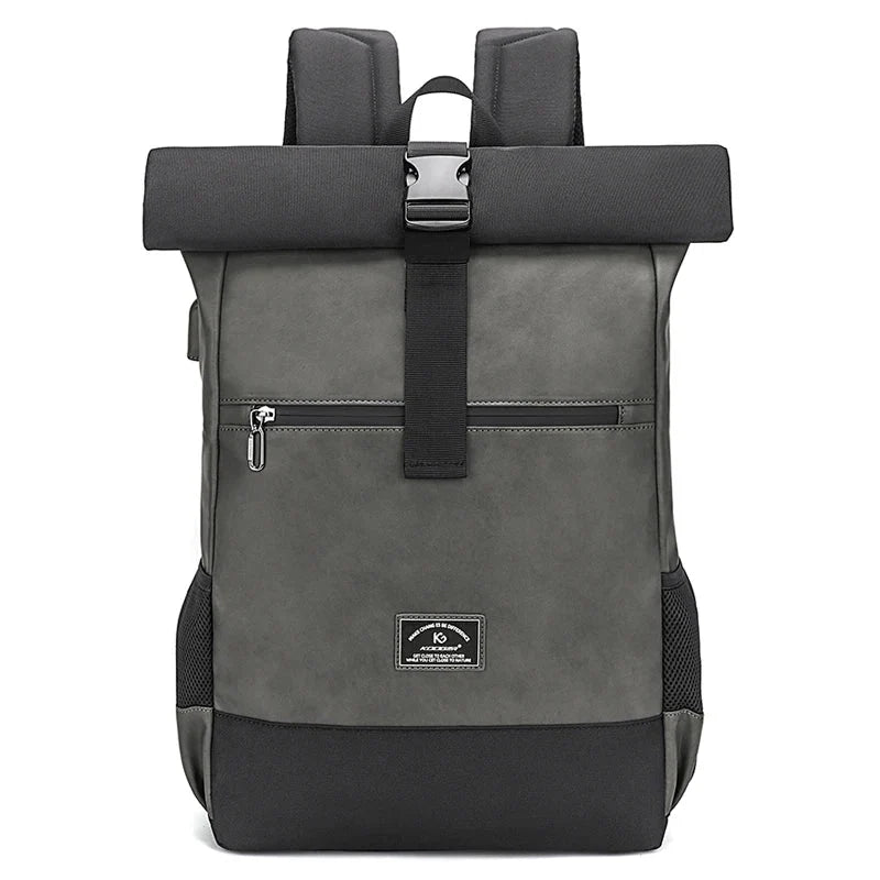 Sac à dos gris avec design urbain et moderne