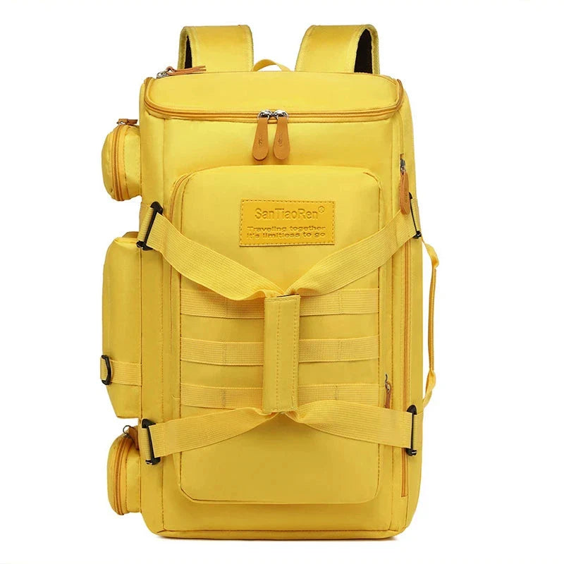 Sac à dos jaune vif, parfait pour les aventures en plein air