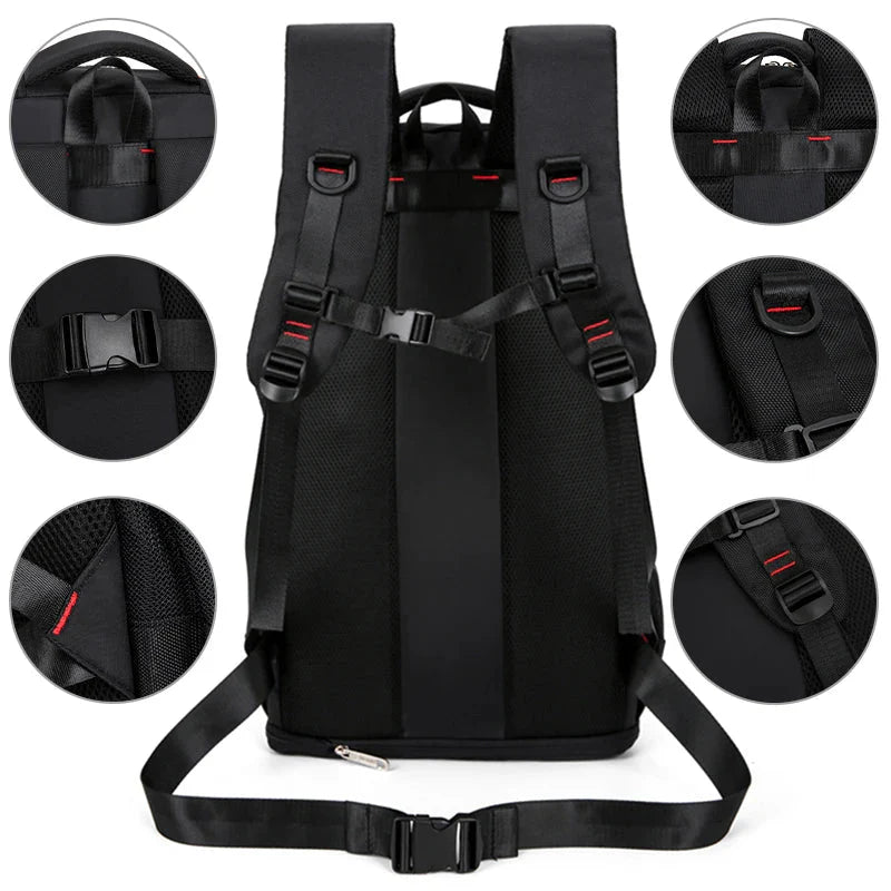 Détail des fermetures éclair robustes sur le sac à dos