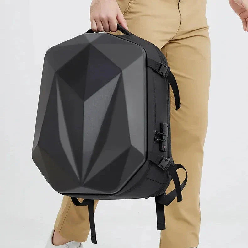 Vue rapprochée des matériaux ABS et polyester du sac