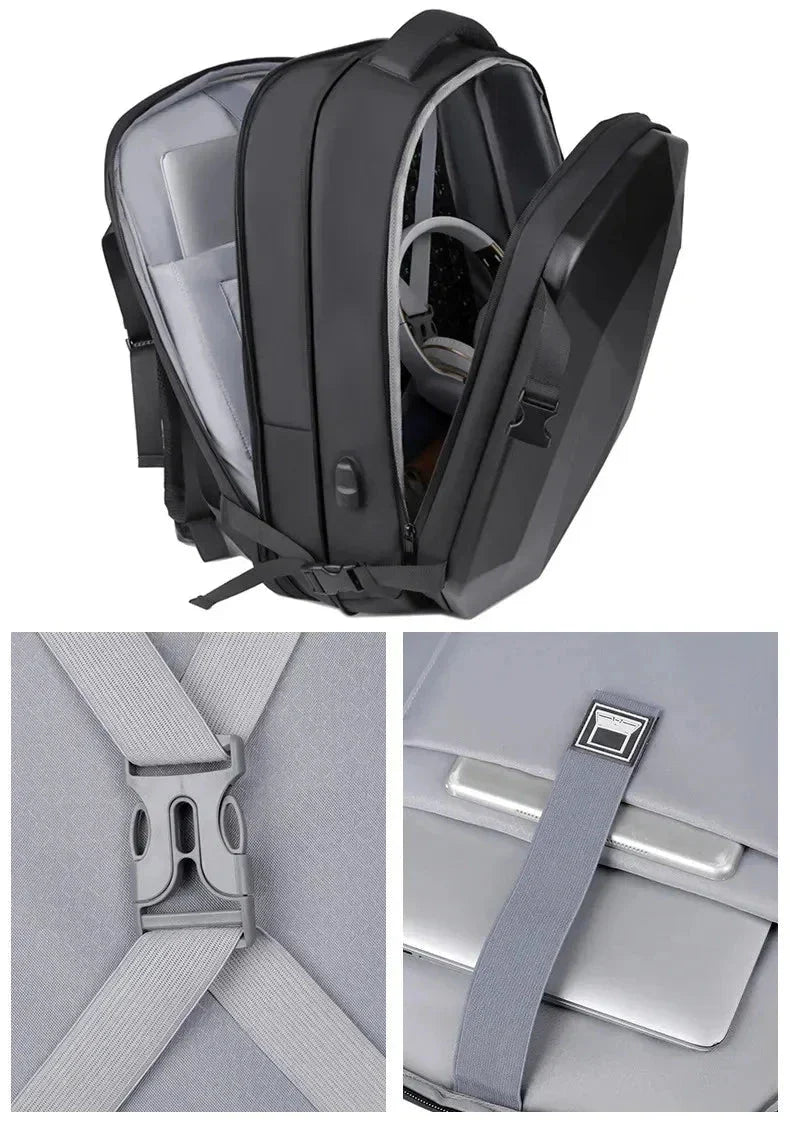Vue de dessus du sac à dos avec bretelles ergonomiques