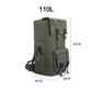 Détail des compartiments du sac à dos de trekking