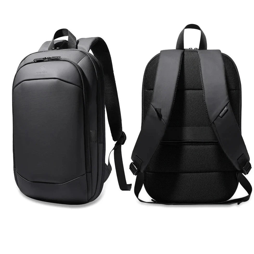 Version noire du sac à dos, design élégant et moderne