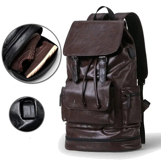 Gros plan sur le port USB intégré du sac à dos