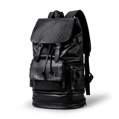 Sac à dos marron avec compartiment chaussures visible