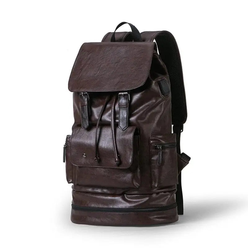 Sac à dos noir avec détails en PU et polyester