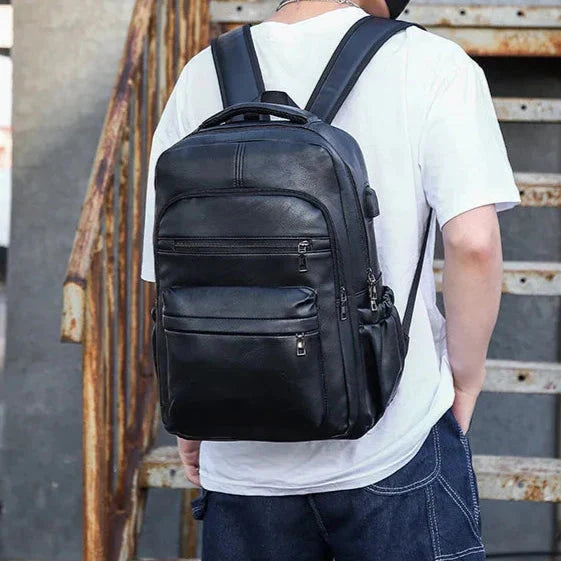 Sac à dos vintage avec compartiments multiples et port USB
