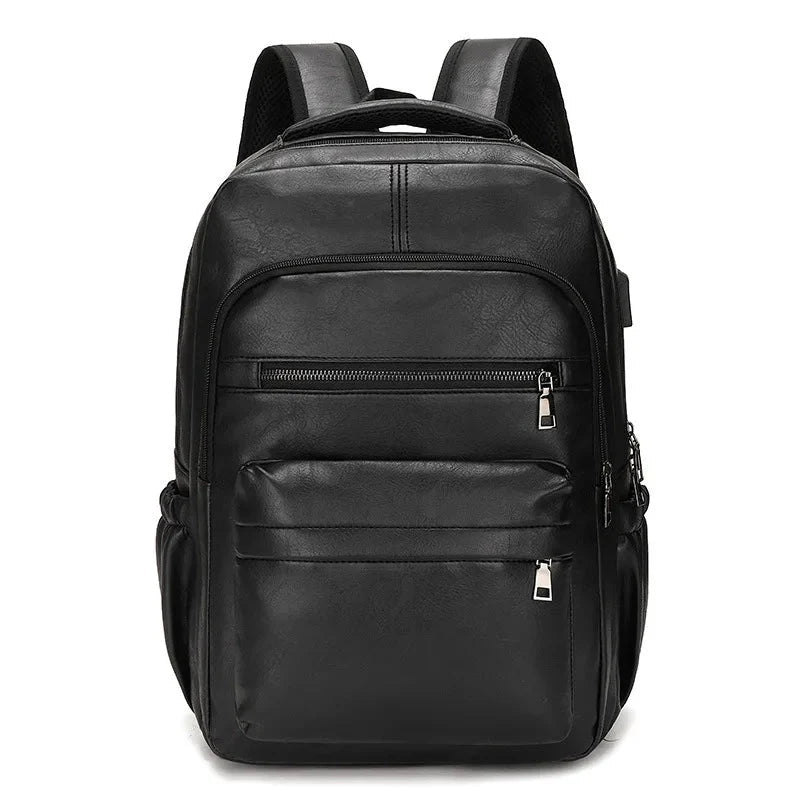 Vue de profil du sac à dos vintage, bretelles rembourrées visibles