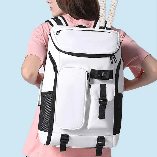 Vue de dessus du sac à dos, tissu oxford et polyester