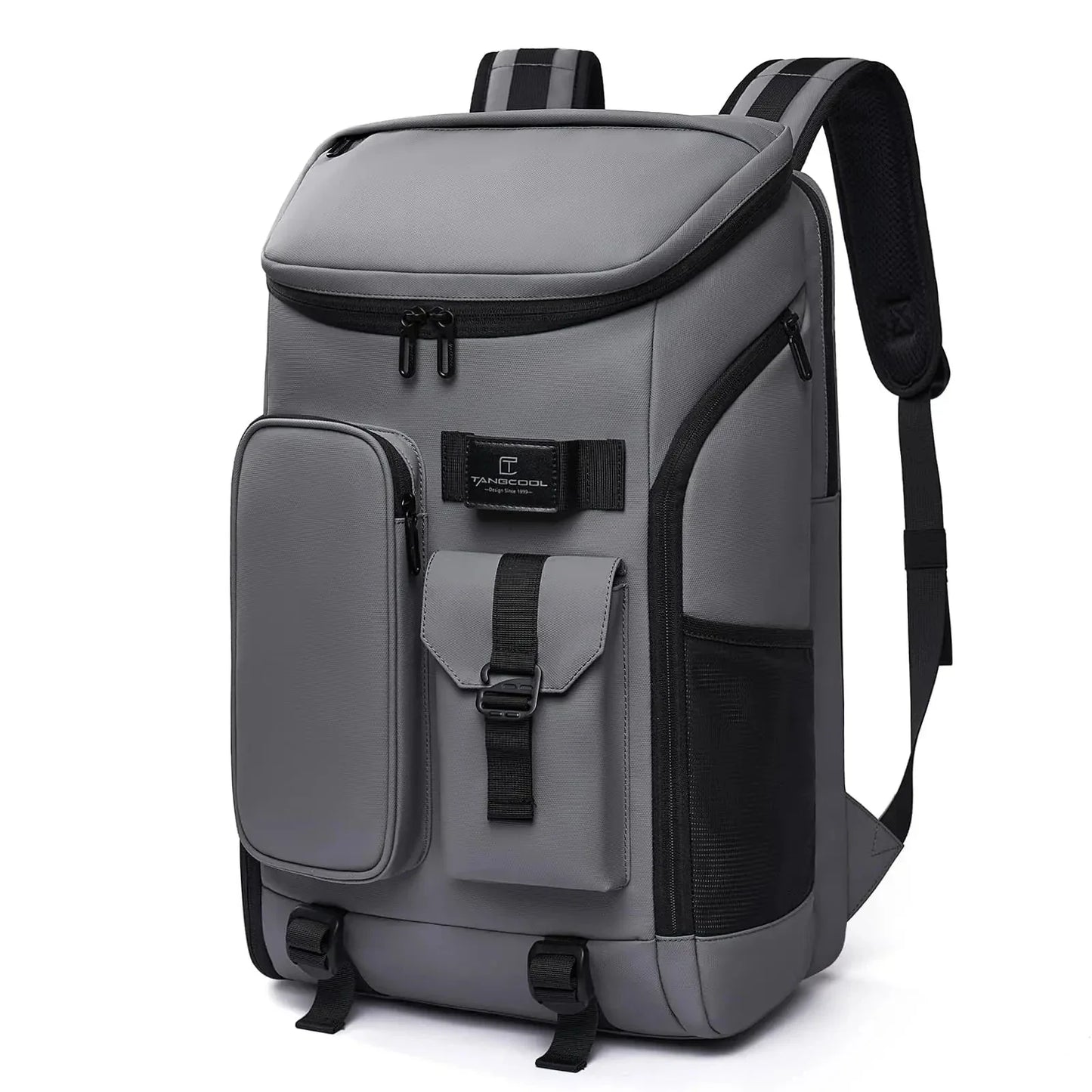 Sac à dos gris, détails sur la matière résistante
